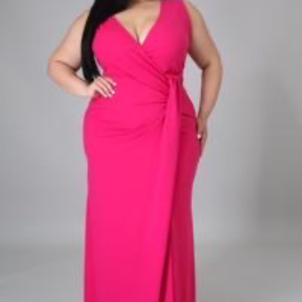 Plus Size Fuschia Dress